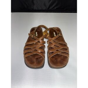 Earth Kalso Women's‎ Sandals Slingback Leather Strappy Size 9.5 B Brown Shoes